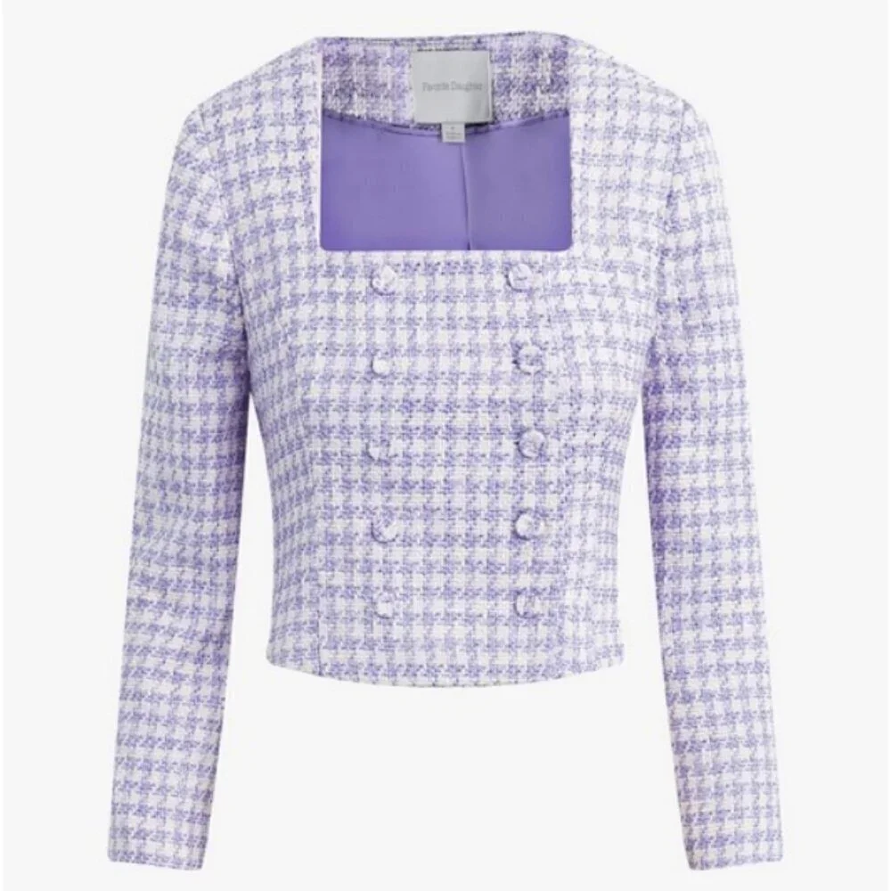 💕FAVORITE DAUGHTER💕 Dasha Top ~ Lilac Tweed 10 NWT